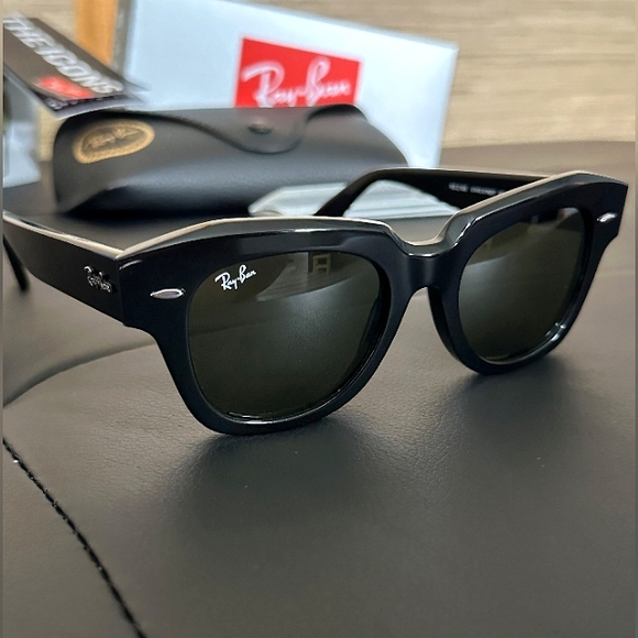 LIKE NEW RayBan State Street RB2186 Black Ray ban sunglasses - Picture 3 of 16